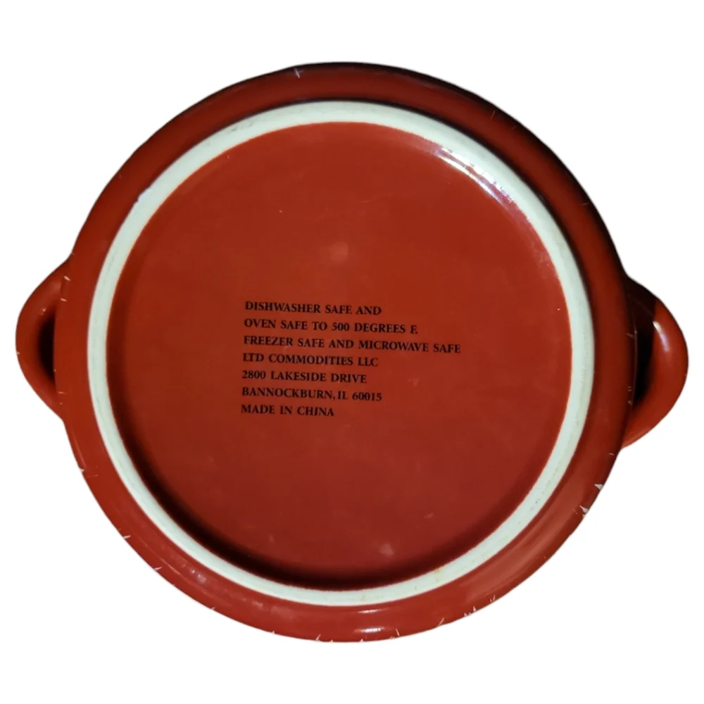 VTG LTD Commodities Stoneware Red Speckled Casserole Dutch Oven Dish Bowl/Lidded